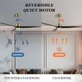 thumbnail image 5 of LEDET 60in. 3-Soild Wood Blades Black and Gold Indoor LED Ceiling Fan with Remote, 5 of 8