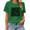 3-Green, variant on UNISHE Women Black White Moon Star Rose Wildflower Graphic Short Sleeve T-Shirt Top