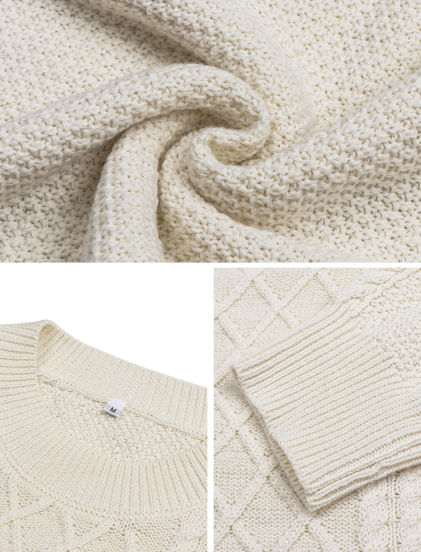 MOSHU Oversized Sweaters for Women Cable Knit Chunky Pullover Sweater