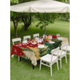 thumbnail image 3 of Outdoor Tablecloth with Umbrella Hole and Zipper, Red Christmas Rectangle Table Cloth 60x102 Inch Waterproof Tablecloth, Xmas Tree Snowflake Winter Farmhouse Picnic Table Cover for Patio Camping, 3 of 7