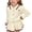 Beige, variant on Girl's Cute Fall 2 Piece Outfit Y2k Colorblock Cardigan Collared Long Sleeve Jacket Pleated Mini Skirt Set Beige 5-6Years
