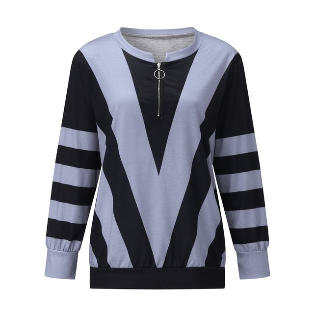 Ketyyh-chn99 Chandail à Col Ras du Cou pour Femmes, Ample et Confortable, Blouse, T-Shirts pour Femmes à Manches Longues, Col Ras du Cou, T-Shirts Basiques, Hauts, Blouse Gris, 3TG