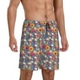 thumbnail image 2 of Kdxio Skull sunflower daisy Print Mens Sleep Shorts Bottoms Soft Comfy Pajama Wear Pants with Drawstring Pockets, 2 of 5