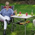 thumbnail image 6 of Sunnyfeel Aluminum Folding Camping Table, 27 Inch Square Table, Lightweight Portable Roll-Up with Storage Net (Gray), 6 of 9