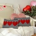 thumbnail image 5 of Valentine''s Day Pillow Cover 12X20 Inch Set of 2,Striped Red Heart Decorations Holiday Farmhouse Decorative Pillow Case for Sofa Couch Decor AK003-12, 5 of 5