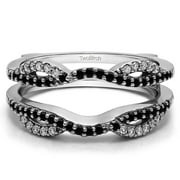 TwoBirch 0.32 Ct. Infinity Criss Cross Ring Enhancer In 10k Solid Gold and Black and White Diamonds (G I2)