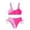 Hot Pink, variant on Kids Girls Swimsuit Color Block Sporty Bikini Sets Adjustable Straps Black Girls Two Piece Bathing Suit Size 7-8 Years