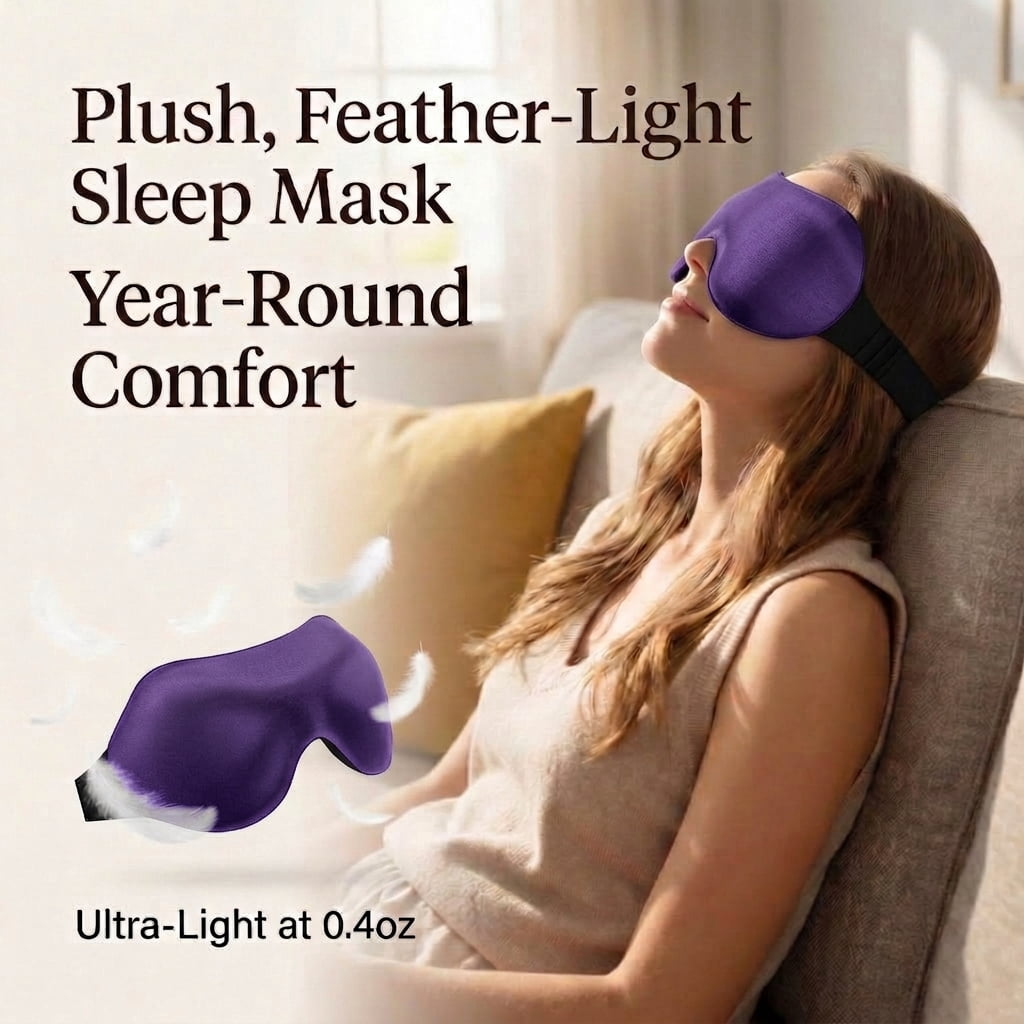 3 Pack Sleep Masks for Women & Men: Blackout Eye Mask for Sleeping - Soft 3D Contoured Zero Pressure Comfort for Side Sleepers and Travel