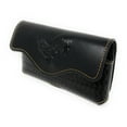 thumbnail image 2 of Western Cowboy Horizontal Basketweave Leather Multi Emblem Cellphone Belt Holster Case, 2 of 3