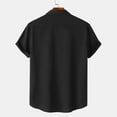 thumbnail image 5 of Turilly Mens Shirts Men Casual Solid Turndown Short Sleeve Button Closure Shirt Hawaii Blouse, 5 of 6