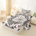 thumbnail image 2 of Homewish Spider Web Skull Twin Sheets,Grunge Goth Damask Bedding,Cream,Halloween Bed Set,3 Pieces,1 Fitted Sheet and 1 Pillowcase, 2 of 6