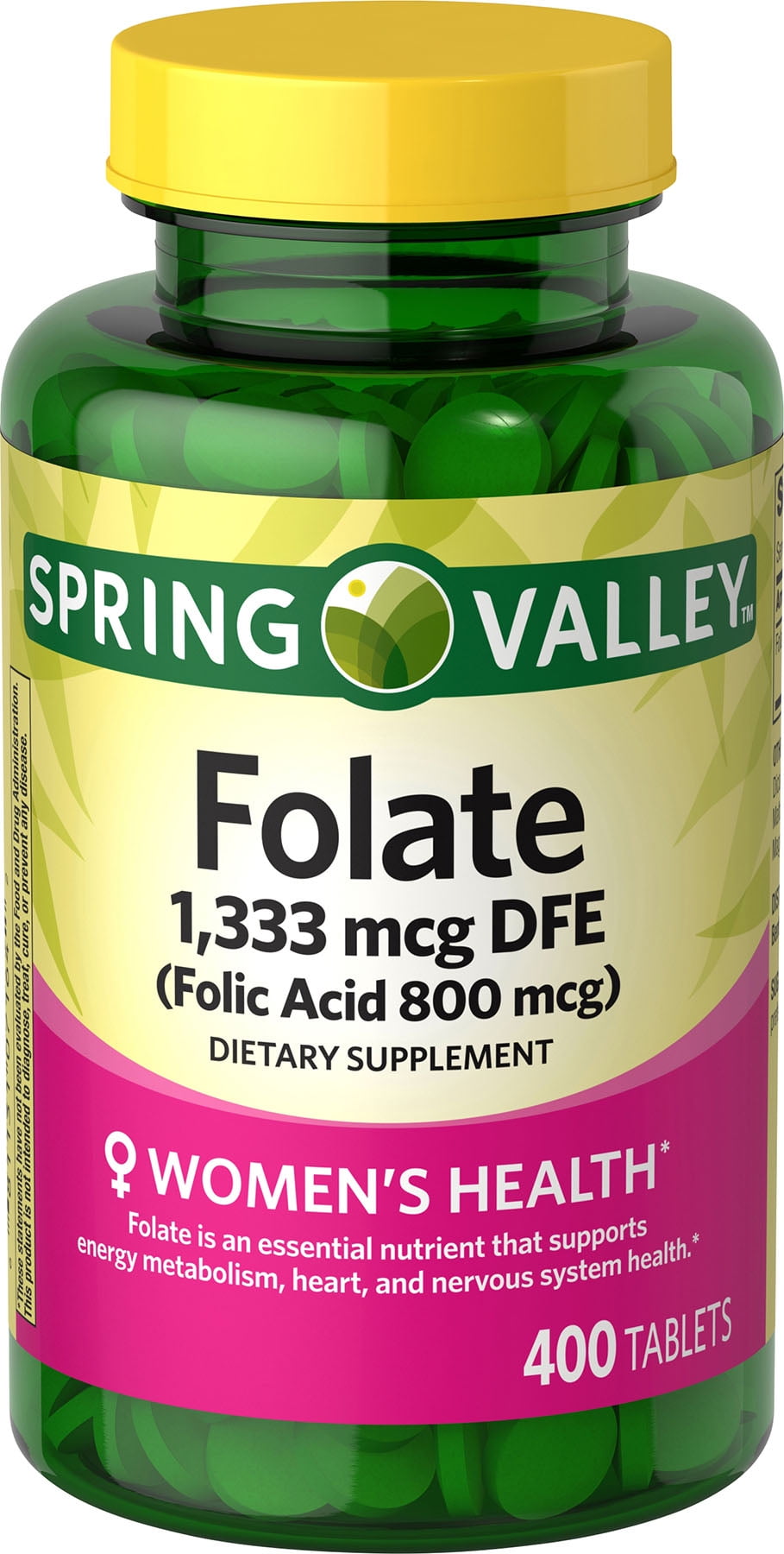 Spring Valley Folate Dietary Supplement, 1,333 mcg, 400 count Walmart