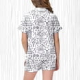 thumbnail image 5 of Ensemble de Pyjama pour Filles à Col à Revers Imprimé DIY, Haut à Manches Courtes et Short Confortable avec Boutons Mignons, Vêtement d'Intérieur Respirant, 5 of 5