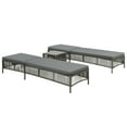 thumbnail image 1 of vidaXL Sunloungers 2 pcs with Table Poly Rattan Grey, 1 of 4