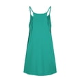 thumbnail image 3 of Athletic Dress Womens Sresses Summer Sleeveless Spaghetti Straps Simple Solid Color dress with shorts underneath womens athletic dress Summer Dresses 01-Dark Green 3XL, 3 of 5