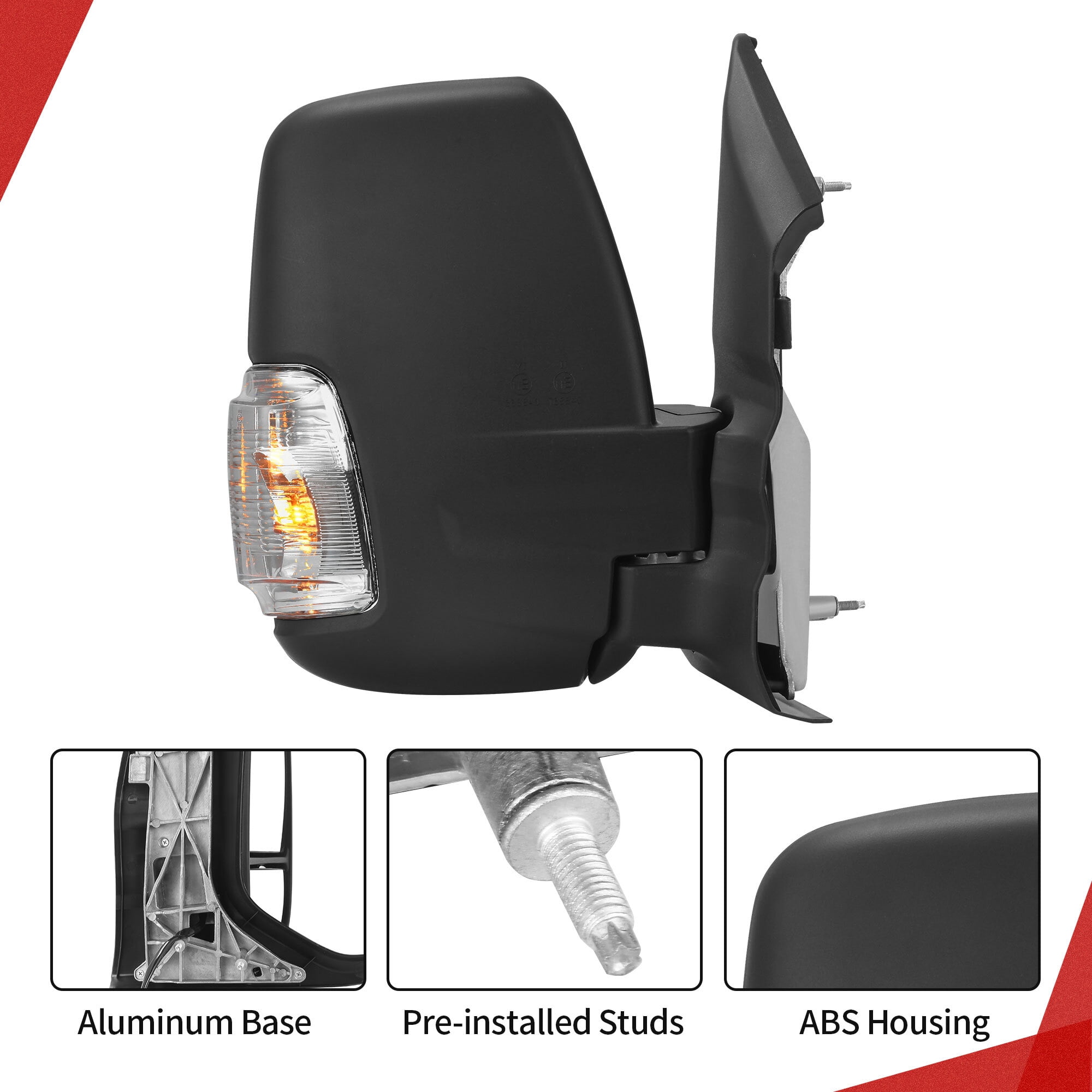 LEDKINGDOMUS Right Passenger Side Mirror Replacement Power Heated Folding LED Turn Signal Clearance Light for Ford Transit 150 250 350 350 HD 2015 2016 2017 2018 2019 2020 2021