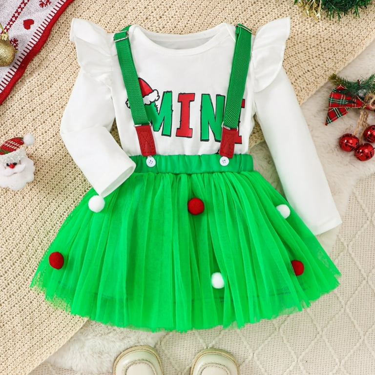 white christmas dresses Baby Girl Christmas Dress, Red Tulle Tutu Romper for Toddler & Newborn main image 1