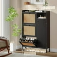 thumbnail image 2 of Ourlova Shoe Cabinet with 3 Flip Drawers Rattan Freestanding Organizer with Adjustable Shelves, Metal Knob Narrow Shoe Rack Cabinet Shoe Organizer Cabinet, 2 of 7