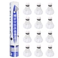 thumbnail image 1 of LEIJIAER 12-Piece Feather Badminton Shuttlecocks Set for Training and Fun, Lightweight with Cork Base for Consistent Flight, 1 of 6
