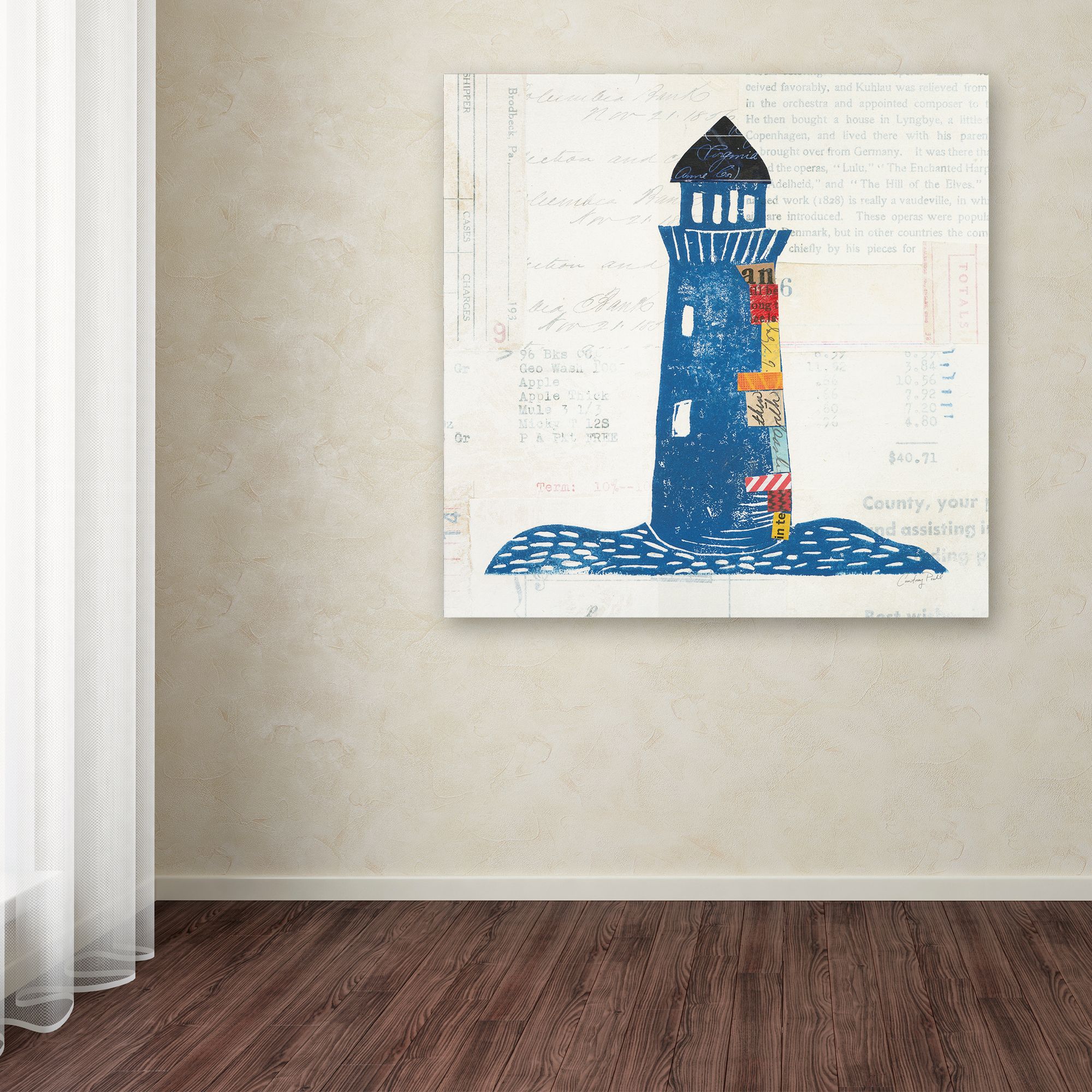 Trademark Fine Art 'Nautical Collage II on Newsprint' Canvas Art by Courtney Prahl