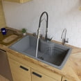 thumbnail image 2 of ALFI brand AB3520DI-T Titanium 35" Drop-In Single Bowl Granite Composite Kitchen Sink, 2 of 5