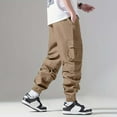 thumbnail image 4 of YUELONGHU Men's Casual Cargo Pants Mens Cargo Pants Black Men's Wild Cargo Pants Xxl, 4 of 5