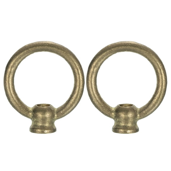 Uxcell Eye Nut 220lbs Max Load M10 Thread Ring Shape Female Loop Copper Hook Rings for Hanging Lamp Chandelier, 58x50mm Pack of 2