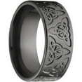 thumbnail image 3 of 9mm Flat Black Zirconium Ring with a Milled Celtic Design, 3 of 3