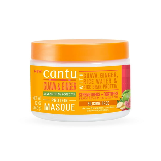 Cantu Protein Hair Masque with Guava, Ginger & Rice Bran Protein, 12 oz - Cantu Protein Hair Masque with Guava, Ginger & Rice Bran Protein, 12 oz -