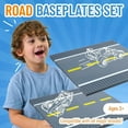 thumbnail image 2 of 4 Pack Road Baseplates - 10"x10" Stackable Street Race Track, Compatible with Lego & Other Major Building Brands, 4 Straight, 2 of 8