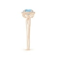 thumbnail image 3 of ANGARA Natural Round Aquamarine Halo Ring with Criss Cross Shank in 14K Rose Gold for Women (Size-6mm) | March Birthstone, Birthday, Anniversary, Jewelry Gift for Women | Natural Aquamarine Ring, 3 of 10