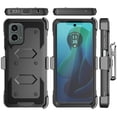 thumbnail image 5 of For Motorola Moto G 5G 2024 Phone Case, with [Built-in Screen Protector] and Belt Clip Holster, eBizWare Shockproof Heavy Duty Protective Rugged Case Kickstand Cover for Moto G 5G 2024 - Black, 5 of 9