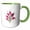 Green/White, variant on 3drose, Pink Tulips in Artistic Ottoman Turkish Style, 11oz Two-tone Green Mug
