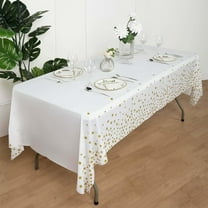 Bxaolu 1 Pack Christmas Snowflake Tablecloth Disposable Plastic Tablecloth Table Cover for Christmas Party Decoration Supplies 54 x 108 Inches (Star)