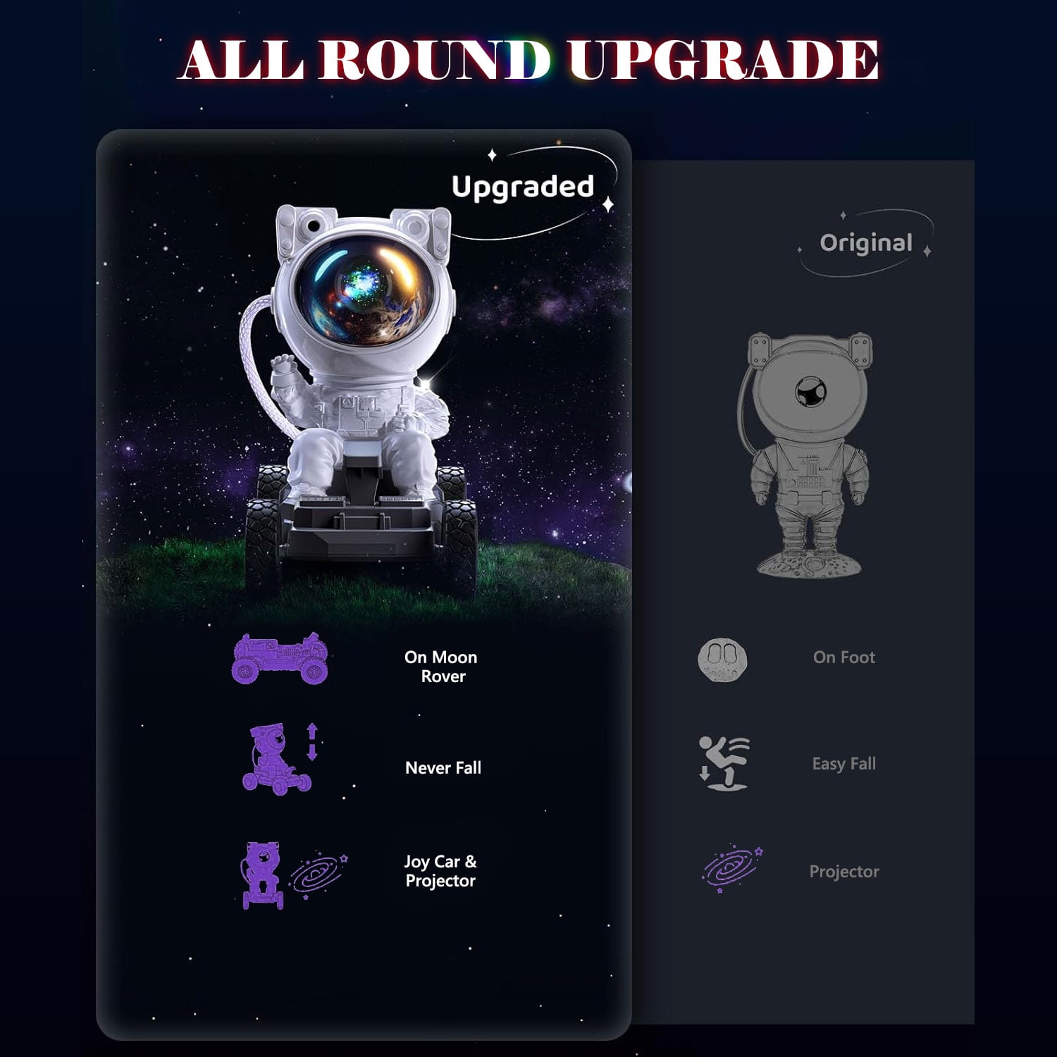 Astronaut Galaxy Projector, 8 HD Nebula Effects Night Light with Timer Remote Control Star Projector for Kids Room Decor