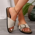 thumbnail image 5 of Women's Casual Adjustable Cork Strap Sandals with Golden Buckle - Summer Beach Fashion, 5 of 6