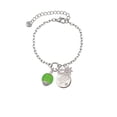 thumbnail image 2 of Delight Jewelry 12mm Lime Green - Roller Spinner with Silvertone Lining Glass Spinner Silvertone Discover Dream Explore Zoey Charm Bracelet, 6.5+2" Extender, 2 of 4