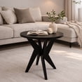 thumbnail image 5 of Round End Table 24'' High Side Table with Cross Legs, Modern Accent Bedside Table for Living Room, Balcony, Bedroom or Small Spaces, Black, 5 of 7