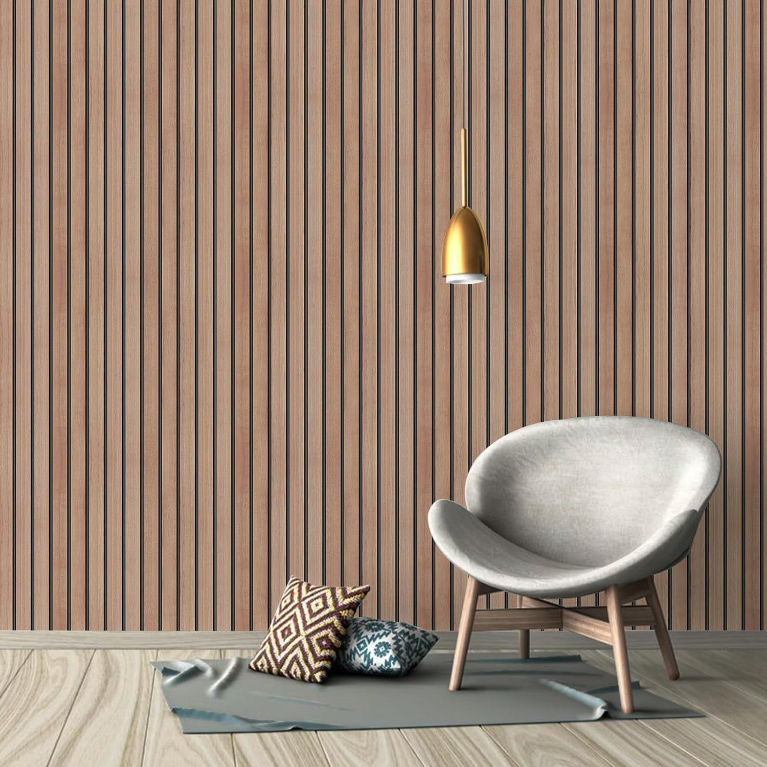 (3 pack) UMIGGEE 17.3 Inch x 236 Inch Wood Slat Wallpaper Peel and Stick Wallpaper Faux Brown Shiplap Contact Paper Wood Panel Grain Wall Paper Self Adhesive Removable Vintage Decorative for Wall Covering