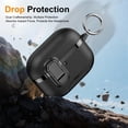 thumbnail image 7 of Dteck Case for Apple AirPods Pro 3rd Generation,Shockproof PU Leather with Lock Case Built-in Fold-out Phone Stand Cover with Carabiner Keychain for AirPods Pro 3 (2025), Black, 7 of 7