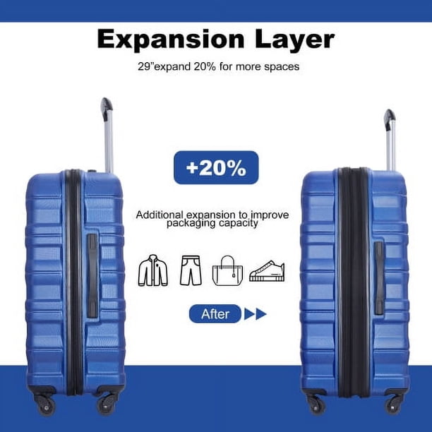 3 Piece Luggage Sets, Expandable Hardside Suitcases 25in/29in