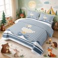 thumbnail image 3 of Erosebridal Duck Quilt Full for Girls, Blue Stripes Full Bedspread Sets, 3-Piece 1 Coverlet and 2 Pillowcases, 3 of 7