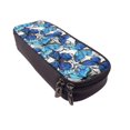 thumbnail image 6 of Picia Blue and White Butterflies Pattern Large Capacity PU Leather Pencil Case Organizer Pen Marker Holder Double Zipper Storage Bag Big Pencil Pouch for College Office, 6 of 6