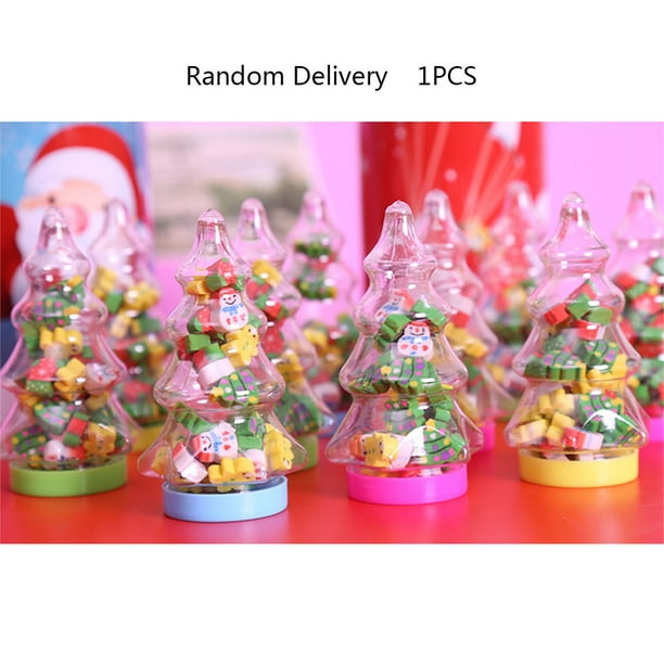 26Pcs/Pack Children Mini Erasers Xmas Tree Erasers Snowman Erasers Ginger Man Erasers for