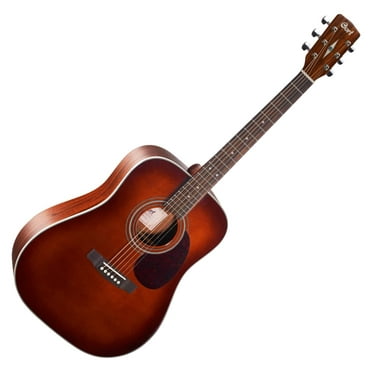 Cort EARTH70BR Dreadnought Acoustic Guitar Solid Spruce Top, Brown