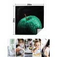 thumbnail image 4 of Green Fruit Cloth Napkins Set of 8 Reusable Dinner Napkins, Modern Minimalist Decor Black Background Cocktail Napkin Washable Table Napkins for Wedding/Holiday Party/Baby Shower 20"x20", 4 of 7