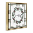 thumbnail image 3 of Stupell Industries Merry Wreath on Green Plaid Gold Framed Floater Canvas Wall Art design by Elizabeth Tyndall, 25 x 25, 3 of 9