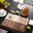 thumbnail image 5 of Placemat Simple Geometric Gradient Brown Kitchen Dining Table r Accessories 4/6pcs Heat Resistant Linen Tableware Pads Mats, 5 of 7