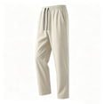 thumbnail image 4 of Mlkoz Mens Pants Summer Breathable Loose Mesh Cool Loose Straight Pants,Khaki,XL, 4 of 5