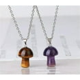 thumbnail image 6 of K-KED 20pcs Natural Amethyst Stone Mushroom Chain Pendants Prism Magic Energy Amulet-Black Onyx Chain, 6 of 9